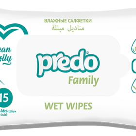 Predo Family Υγρά Μαντηλάκια Τσέπης 15τμχ.